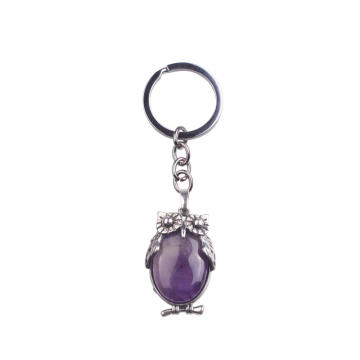 Encantos de Gemstone liga carro porta-chaves coruja pingente